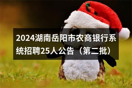2024湖南岳阳市农商银行系统招聘25人公告（第二批） 图片